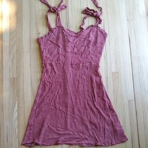Carly Jean Los Angeles Red Gingham Mini Dress, L